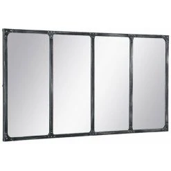VENTE-UNIQUE.COM Miroir Fenêtre Industriel En Fer - L. 140 X H. 75 Cm - Noir Effet Vieilli - MAASTRICHT - Noir 9 VENTE-UNIQUE.COM Miroir Fenêtre Industriel En Fer - L. 140 X H. 75 Cm - Noir Effet Vieilli - MAASTRICHT - Noir -Miroir Soldes Boutique 67556288 3