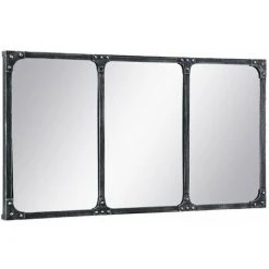 VENTE-UNIQUE.COM Miroir Fenêtre Industriel En Fer - L. 100 X H. 51 Cm - Noir Effet Vieilli - MAASTRICHT - Noir 11 VENTE-UNIQUE.COM Miroir Fenêtre Industriel En Fer - L. 100 X H. 51 Cm - Noir Effet Vieilli - MAASTRICHT - Noir -Miroir Soldes Boutique 67556289 5