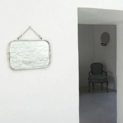 MAISON TILLEUL Miroir De Barbier Rectangulaire En Nickel Argenté Avec Chaîne 28 X 18,5 Cm - Chaumont - Plateado -Miroir Soldes Boutique 67620186 5