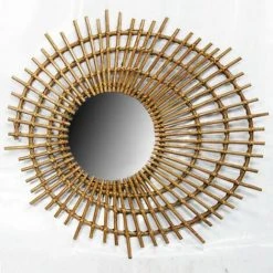 CASATERA Miroir Forme Eclipse En Rotin Naturel 59 X 53 Cm- Moka - Madera Clara -Miroir Soldes Boutique 67620187 3