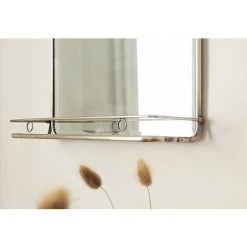 MAISON TILLEUL Miroir De Barbier Avec étagère En Nickel Argenté 40,5 X 52 Cm - Chaumont - Plateado -Miroir Soldes Boutique 67620193 4