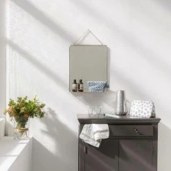 MAISON TILLEUL Miroir De Barbier Avec étagère En Nickel Argenté 40,5 X 52 Cm - Chaumont - Plateado -Miroir Soldes Boutique 67620193 5