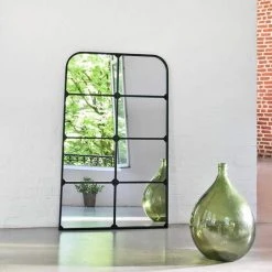 DECOCLICO FACTORY Miroir Fenêtre En Métal Noir 80 X 130 Cm - Saïgon - Intérieur/extérieur - Negro