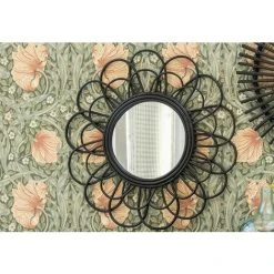 CASATERA Miroir En Rotin Forme Fleur Noir 60 Cm - Moka - Negro -Miroir Soldes Boutique 67620215 4