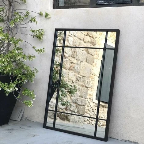 PASSAGE VERNET Miroir Art Déco En Métal Noir 97 X 67 Cm - Wallis - Intérieur/extérieur - Negro 7 PASSAGE VERNET Miroir Art Déco En Métal Noir 97 X 67 Cm - Wallis - Intérieur/extérieur - Negro – Image 5