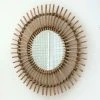 CASATERA Miroir Rond Soleil Vintage En Rotin Naturel 56 Cm - Moka - Madera Clara -Miroir Soldes Boutique 67620283 1