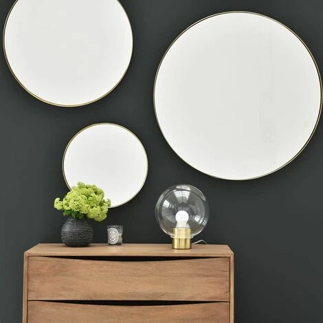 PASSAGE VERNET Miroir Rond En Laiton 80 Cm - Murat - Dorado 4 PASSAGE VERNET Miroir Rond En Laiton 80 Cm - Murat - Dorado – Image 2