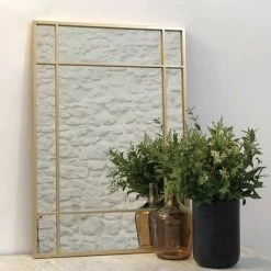 PASSAGE VERNET Miroir Art Déco En Métal Doré 97 X 67 Cm - Wallis - Intérieur/extérieur - Dorado -Miroir Soldes Boutique 67620375 4