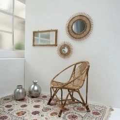 CASATERA Miroir Soleil Vintage En Rotin Naturel 30 Cm - Moka - Madera Clara -Miroir Soldes Boutique 67620377 4