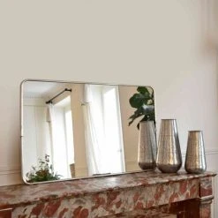 MAISON TILLEUL Miroir Rectangulaire Métal Maillechort Argenté 85 X 55 Cm - Chaumont - Plateado -Miroir Soldes Boutique 67620403 3
