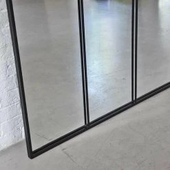 DECOCLICO FACTORY Miroir Atelier Verrière XXL En Métal Noir 105 X 150 Cm - Bricklane - Intérieur/extérieur - Negro -Miroir Soldes Boutique 67620484 3