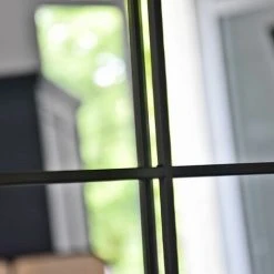 DECOCLICO FACTORY Miroir Atelier Verrière XXL En Métal Noir 105 X 150 Cm - Bricklane - Intérieur/extérieur - Negro -Miroir Soldes Boutique 67620484 4