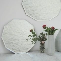 MAISON TILLEUL Miroir Rond Décagonal Biseauté Léonie 44 X 47 Cm - Plateado -Miroir Soldes Boutique 67620533 4