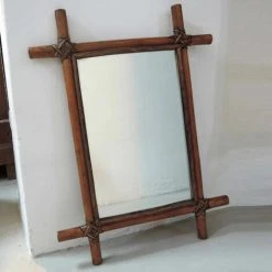 CASATERA Miroir Rectangulaire En Rotin 79 X 59 Cm - Marcel - Madera Clara