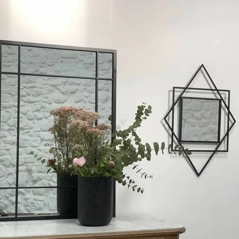 PASSAGE VERNET Miroir à Motif Graphique Art Déco Noir 70 X 50 Cm - Tonka - Intérieur/extérieur - Negro 6 PASSAGE VERNET Miroir à Motif Graphique Art Déco Noir 70 X 50 Cm - Tonka - Intérieur/extérieur - Negro – Image 4