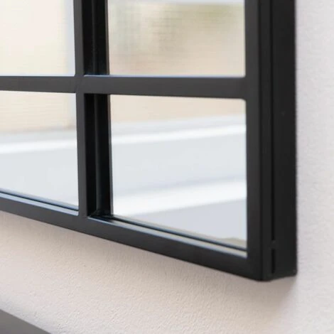 PASSAGE VERNET Miroir Art Déco En Métal Noir 130 X 90 Cm - Wallis - Intérieur/extérieur - Negro 5 PASSAGE VERNET Miroir Art Déco En Métal Noir 130 X 90 Cm - Wallis - Intérieur/extérieur - Negro – Image 3