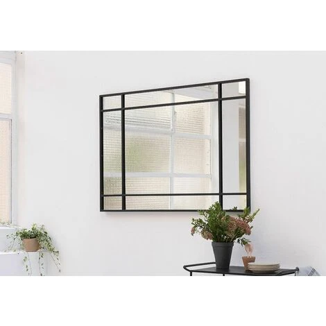 PASSAGE VERNET Miroir Art Déco En Métal Noir 130 X 90 Cm - Wallis - Intérieur/extérieur - Negro 7 PASSAGE VERNET Miroir Art Déco En Métal Noir 130 X 90 Cm - Wallis - Intérieur/extérieur - Negro – Image 5