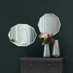 MAISON TILLEUL Miroir Ovale Décagonal Biseauté Léonie 59 X 44 Cm - Plateado -Miroir Soldes Boutique 67620617 3