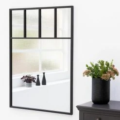 DECOCLICO FACTORY Miroir Verrière Compartimentée En Métal Noir 90 X 120 Cm - Bricklane - Intérieur/extérieur - Negro 8 DECOCLICO FACTORY Miroir Verrière Compartimentée En Métal Noir 90 X 120 Cm - Bricklane - Intérieur/extérieur - Negro -Miroir Soldes Boutique 67620633 2