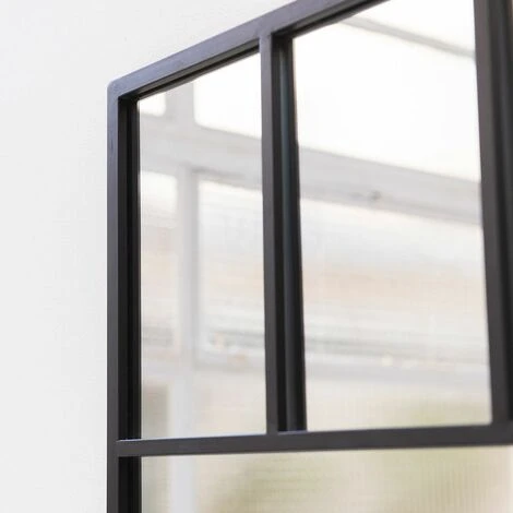 DECOCLICO FACTORY Miroir Verrière Compartimentée En Métal Noir 90 X 120 Cm - Bricklane - Intérieur/extérieur - Negro 7 DECOCLICO FACTORY Miroir Verrière Compartimentée En Métal Noir 90 X 120 Cm - Bricklane - Intérieur/extérieur - Negro – Image 5