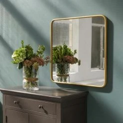 DECOCLICO FACTORY Miroir Carré En Métal Doré 65 X 65 Cm - Uptown - Intérieur/extérieur - Dorado -Miroir Soldes Boutique 67620640 2