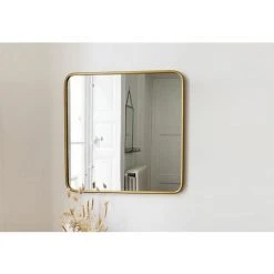 DECOCLICO FACTORY Miroir Carré En Métal Doré 65 X 65 Cm - Uptown - Intérieur/extérieur - Dorado -Miroir Soldes Boutique 67620640 5