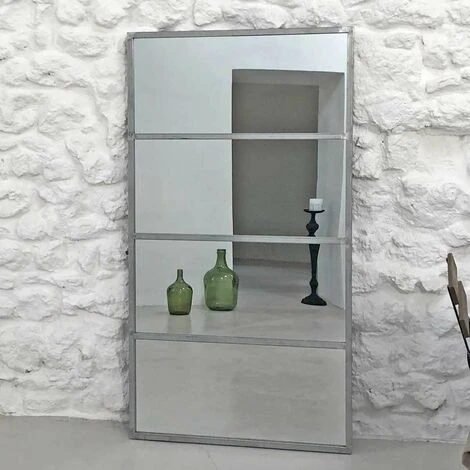 DECOCLICO FACTORY Miroir Verrière Atelier Rectangulaire Métal Finition Zinc 140 X 75 Cm - Barney - Intérieur/extérieur - Plateado 6 DECOCLICO FACTORY Miroir Verrière Atelier Rectangulaire Métal Finition Zinc 140 X 75 Cm - Barney - Intérieur/extérieur - Plateado – Image 4