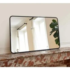 MAISON TILLEUL Miroir Rectangulaire En Métal Maillechort Noir 85 X 55 Cm - Chaumont - Negro -Miroir Soldes Boutique 67620662 3