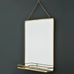 MAISON TILLEUL Miroir Rectangulaire En Laiton Avec étagère 40,5 X 52 Cm - Chaumont - Dorado -Miroir Soldes Boutique 67620684 3