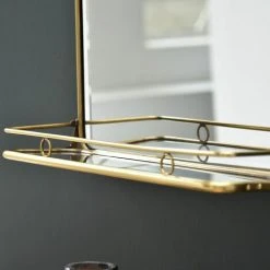 MAISON TILLEUL Miroir Rectangulaire En Laiton Avec étagère 40,5 X 52 Cm - Chaumont - Dorado -Miroir Soldes Boutique 67620684 4