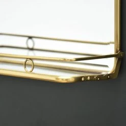 MAISON TILLEUL Miroir Rectangulaire En Laiton Avec étagère 40,5 X 52 Cm - Chaumont - Dorado -Miroir Soldes Boutique 67620684 5