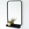 DECOCLICO FACTORY Miroir En Métal Noir Avec étagère 50,5 X 77,5 Cm - Bricklane - Negro -Miroir Soldes Boutique 67620698 1