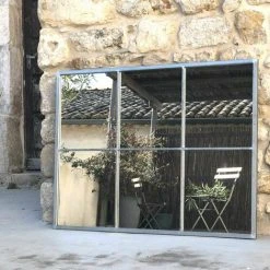 DECOCLICO FACTORY Miroir Verrière Rectangulaire En Métal Finition Zinc 110 X 85 Cm - Bréhat - Intérieur/extérieur - Plateado 9 DECOCLICO FACTORY Miroir Verrière Rectangulaire En Métal Finition Zinc 110 X 85 Cm - Bréhat - Intérieur/extérieur - Plateado -Miroir Soldes Boutique 67620718 3