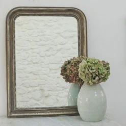 MAISON TILLEUL Miroir Trumeau Vert De Gris Argenté 58,5 X 78 Cm - Manderley - Gris