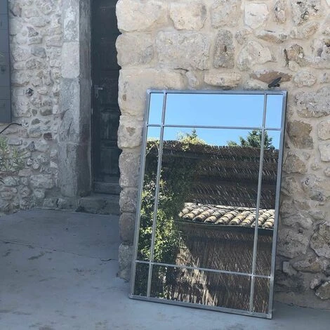 PASSAGE VERNET Miroir Art Déco En Métal Finition Zinc - 130 X 90 Cm - Wallis - Intérieur/extérieur - Plateado 7 PASSAGE VERNET Miroir Art Déco En Métal Finition Zinc - 130 X 90 Cm - Wallis - Intérieur/extérieur - Plateado – Image 5