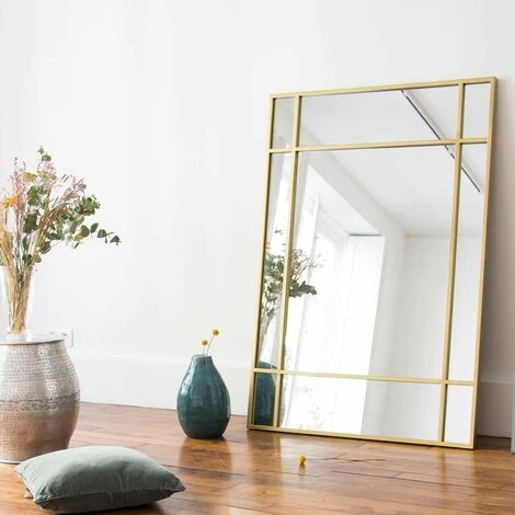 PASSAGE VERNET Miroir Art Déco En Métal Doré 130 X 90 Cm - Wallis - Intérieur/extérieur - Dorado 6 PASSAGE VERNET Miroir Art Déco En Métal Doré 130 X 90 Cm - Wallis - Intérieur/extérieur - Dorado – Image 4