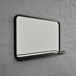 DECOCLICO FACTORY Miroir Rectangulaire En Métal Noir Avec étagère 60 X 35 Cm - Bricklane - Intérieur/extérieur - Negro -Miroir Soldes Boutique 67620812 3