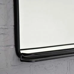 DECOCLICO FACTORY Miroir Rectangulaire En Métal Noir Avec étagère 60 X 35 Cm - Bricklane - Intérieur/extérieur - Negro -Miroir Soldes Boutique 67620812 5