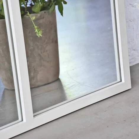 DECOCLICO FACTORY Miroir Verrière Atelier Rectangulaire En Métal Blanc 140 X 75 Cm - Barney - Intérieur/extérieur - Blanco 7 DECOCLICO FACTORY Miroir Verrière Atelier Rectangulaire En Métal Blanc 140 X 75 Cm - Barney - Intérieur/extérieur - Blanco – Image 5