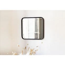DECOCLICO FACTORY Miroir Carré En Métal Noir 45 X 45 Cm - Uptown - Intérieur/extérieur - Negro -Miroir Soldes Boutique 67620819 2