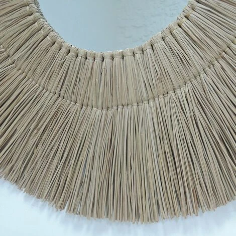 CASATERA Miroir Rond XL En Paille De Mendong 90 Cm - Sumba - Madera Clara 5 CASATERA Miroir Rond XL En Paille De Mendong 90 Cm - Sumba - Madera Clara – Image 3