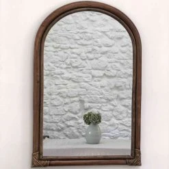 CASATERA Miroir Arche En Rotin 58 X 40 Cm - Marcel - Madera Clara -Miroir Soldes Boutique 67620862 5