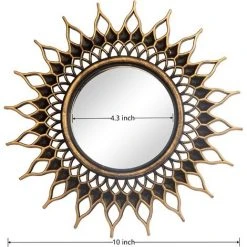 FLYME Lot De 3 Miroirs Dorés Pour Décoration Murale - Excellentes Décorations Murales Pour Chambre à Coucher, Salon Et Salle à Manger -Miroir Soldes Boutique 67635785 2