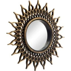 FLYME Lot De 3 Miroirs Dorés Pour Décoration Murale - Excellentes Décorations Murales Pour Chambre à Coucher, Salon Et Salle à Manger -Miroir Soldes Boutique 67635785 5