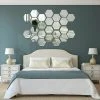 QERSTA 24 Pièces Réglage Miroir Acrylique Amovible Décalque Autocollant Mural Pour Maison Salon Chambre Décor - Argent -Miroir Soldes Boutique 67646777 1