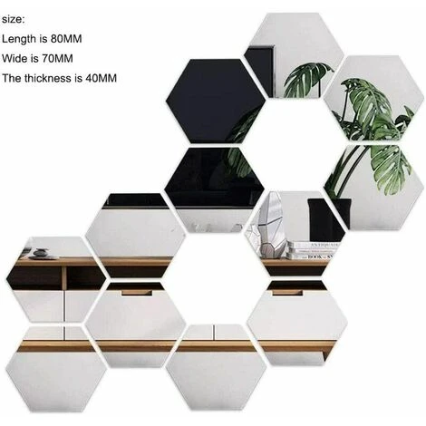 Miroir Hexagonal Pour Porte D'Armoire Géométriques Hexagone Muraux Miroirs Bricolage Décoratif 3D Hexagone Acrylique Miroir Pour La Maison Salon Canapé Tv Réglage Décoration Murale Argent,Tanètue 4 Miroir Hexagonal Pour Porte D'Armoire Géométriques Hexagone Muraux Miroirs Bricolage Décoratif 3D Hexagone Acrylique Miroir Pour La Maison Salon Canapé Tv Réglage Décoration Murale Argent,Tanètue – Image 2