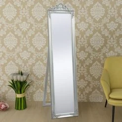 MAISONCHIC Miroir Sur Pied Miroir Déco / Miroir Salon 160 X 40 Cm Argenté -Miroir Soldes Boutique 67652347 2
