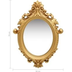 MAISONCHIC Miroir Mural Style Château Miroir Déco / Miroir Salon 56x76 Cm Doré -Miroir Soldes Boutique 67652401 5