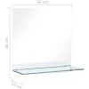 MAISONCHIC Miroir Mural Avec étagère Miroir Déco / Miroir Salon 60x60 Cm Verre Trempé