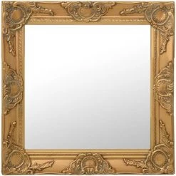 MAISONCHIC Miroir Mural Style Baroque Miroir Déco / Miroir Salon 50x50 Cm Doré